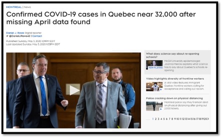 Quebec men reporting on missing April data