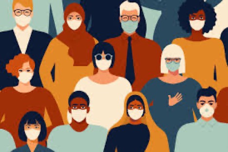 photo showing group of people wearing masks