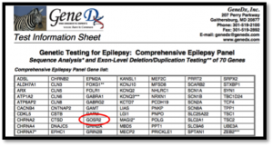 Genetic test sheet