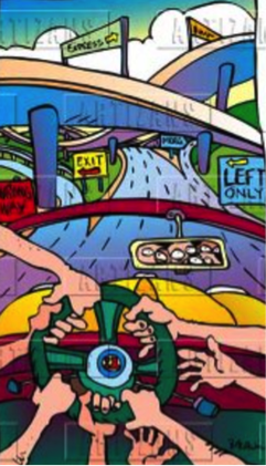 Hands on steering wheel