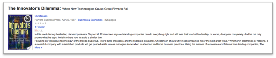 The Innovator's Dilemma