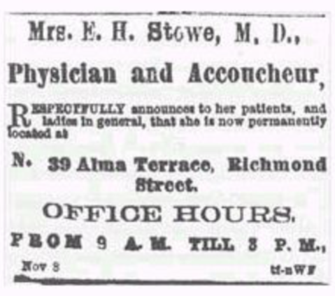 Emily Howard Stowe Advertisement