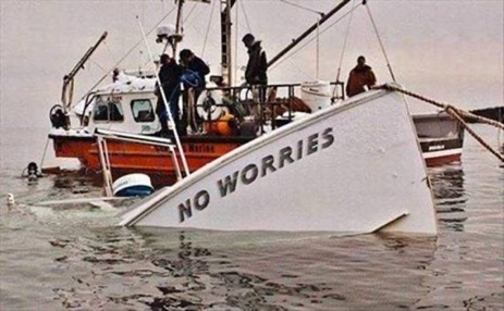 photo of sinking boat called no worries