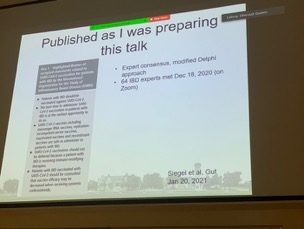 photo of ppt slide on overhead screen