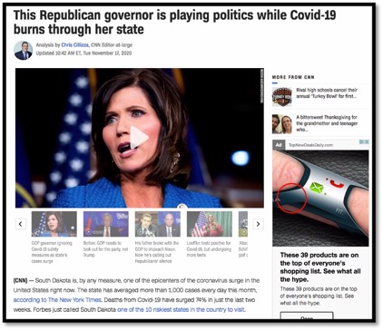 screenshot of the governor of South Dakota Kristi Noem