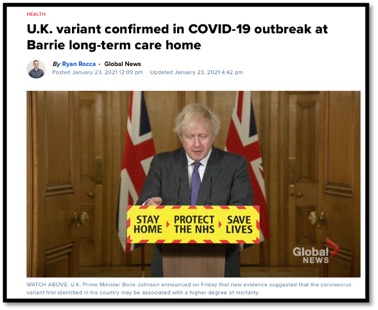photo of Prime Minister Boris Johnson (UK) at podium with two UK flags behind him delivering speech