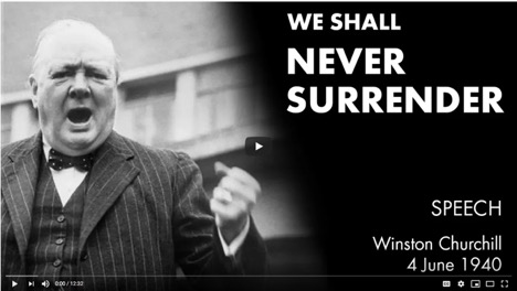 picture of Winston Churchill we shall never surrender speech