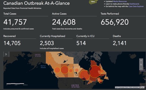 Canada outbreak at a glance