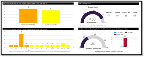 graphs showing bed capacity at KGH