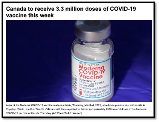 bottle of Moderna vaccine