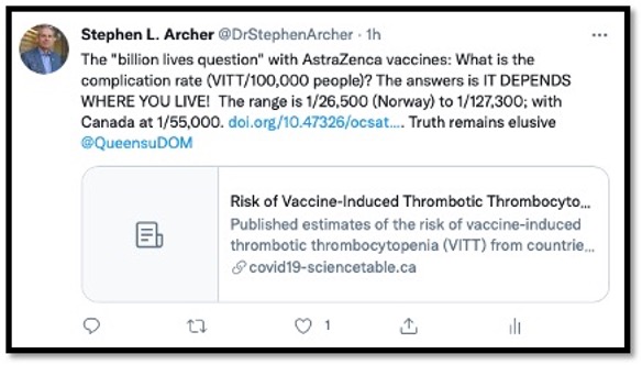 text from Dr. Stephen Archer
