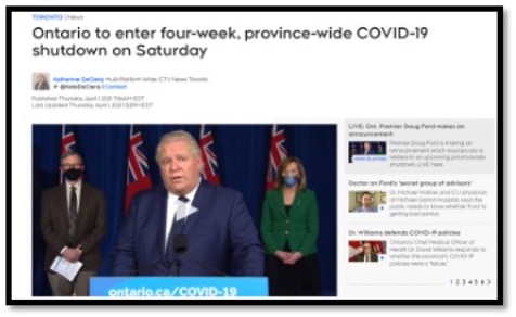 screenshot of Doug Ford and Christine Elliott in the background