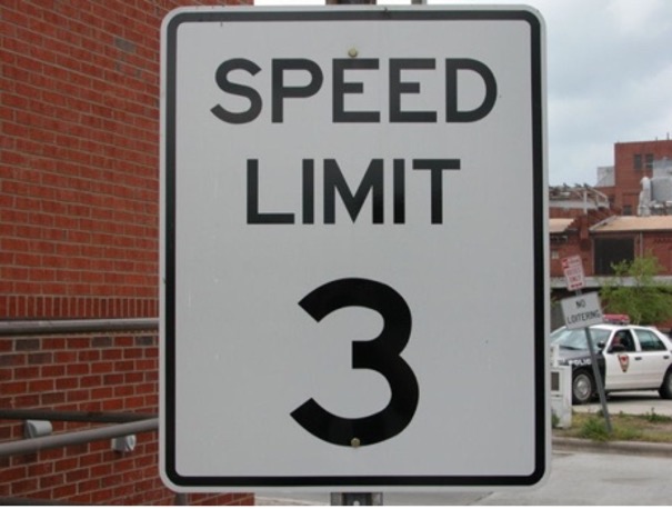 speed limit sign with the number 3
