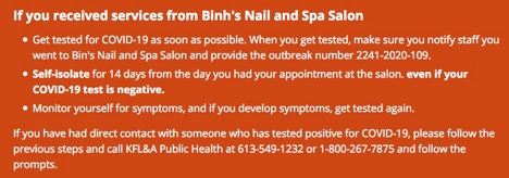 Notice of what to do if you visited nail salon
