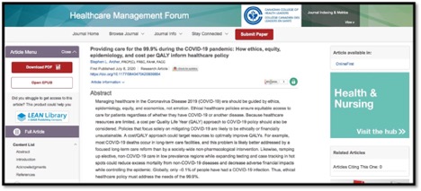 screenshot of referenced article