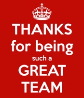 sign with a crown on top stating Thank you for being such a great team