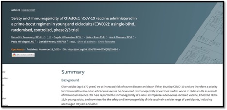 headline of new covid-19 vaccine from Astra Zeneca testing