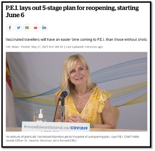 Female PEI health minister at a microphone