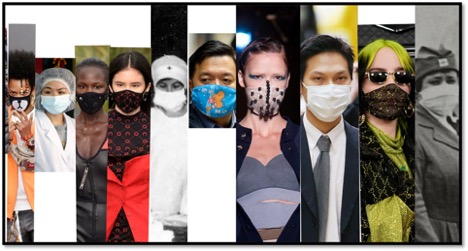 photos of many different people wearing medical masks