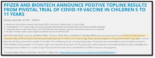 article re clinical trial for vaccines