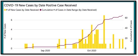 graph showing new covid-19 cases by date