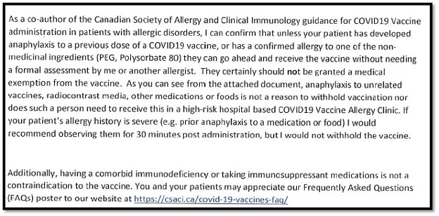 note from allergist