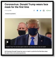 photo of Donald Trump wearing a medical mask