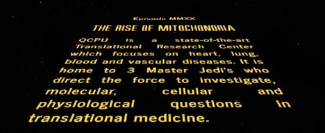 starwars style text: The rise of mitochondria