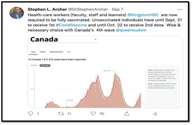 tweet screenshot with text and graph