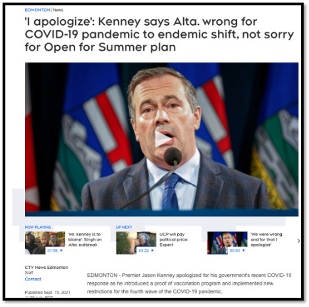 screenshot of premiere Kenney speaking