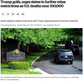 SUV driving into Trump National Golf Course