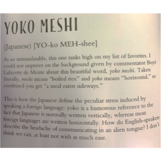 definition of Japanese phrase Yoko Meshi