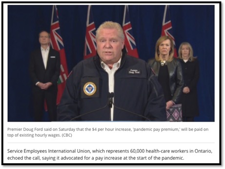 screen shot of Premier Doug Ford at press conference