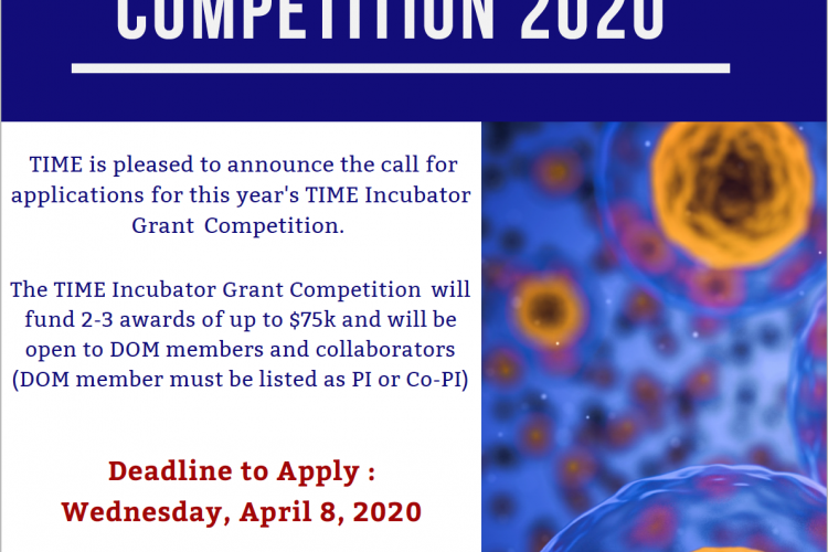 Announcement for TIME Incubator grant 2020