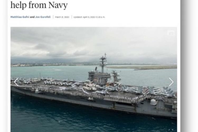 screenshot of US Aircraft carrier Navy COVID-19 outbreak
