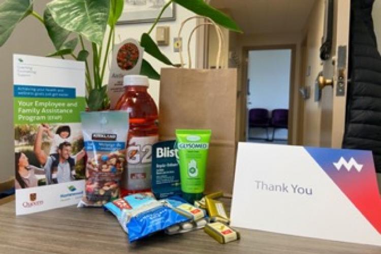 Photo of Thank You Care Pkg from SEAMO gatorade, snack hand cream