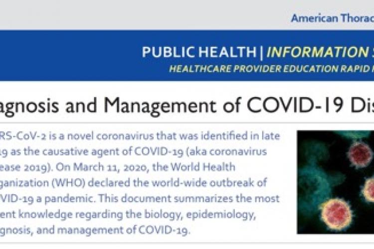 article from public health showing diagnosis and management of COVID-19