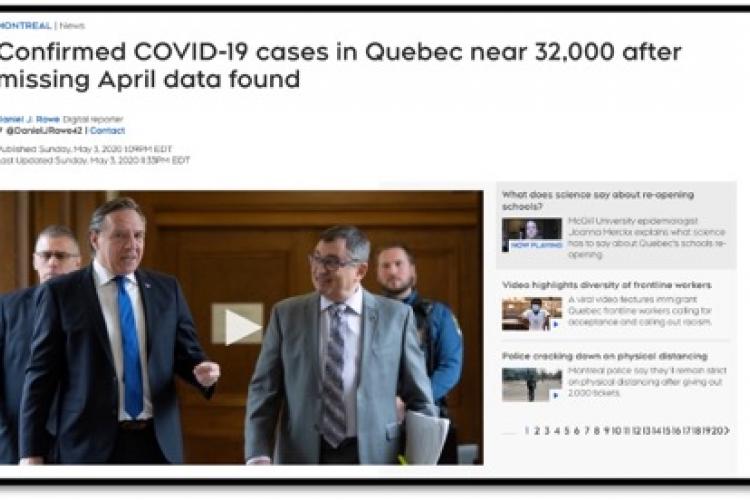 Quebec men reporting on missing April data