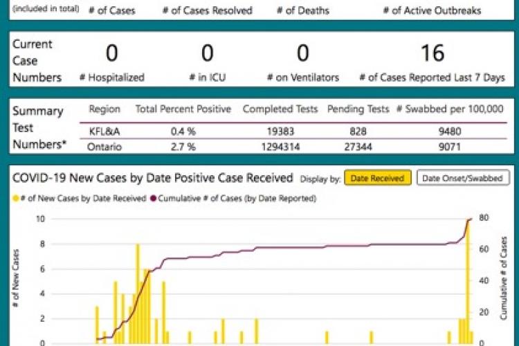 chart showing cases in KFL&A