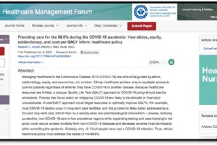 screenshot of ethics article