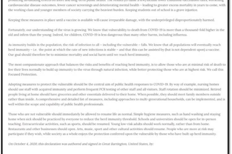 The Great Barrington Declaration