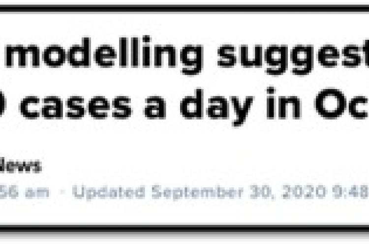 headline stating Ontario could see 1000 cases per day in October