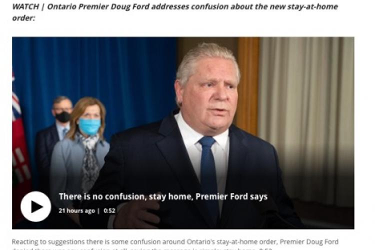 premier Doug Ford with Min of Health behind him