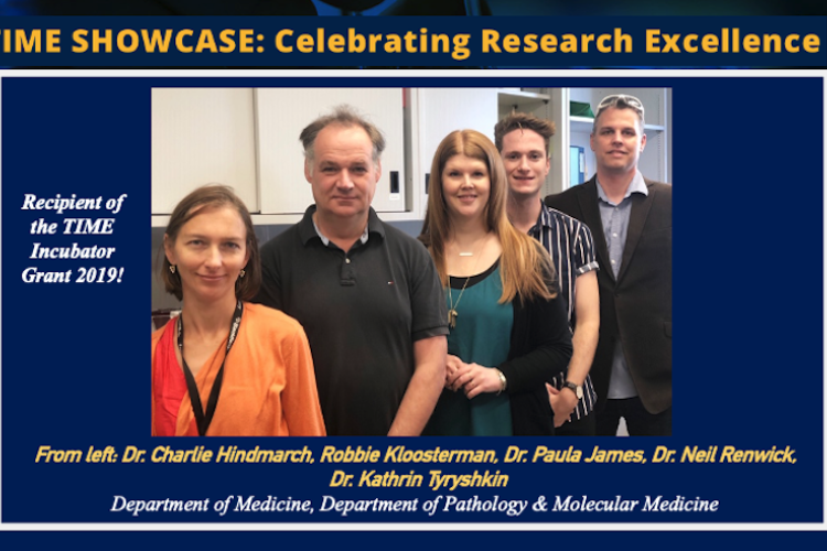 From left: Dr. Charlie Hindmarch, Robbie Kloosterman, Dr. Paula James, Dr. Neil Renwick,  Dr. Kathrin Tyryshkin