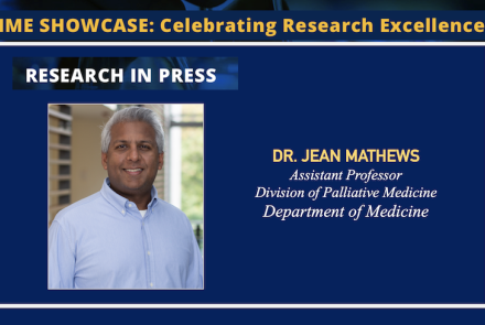 This Months' TIME Showcase-Recent Publication by Dr. Jean Mathews, assistant Professor, Division of Palliative Medicine, Department of Medicine
